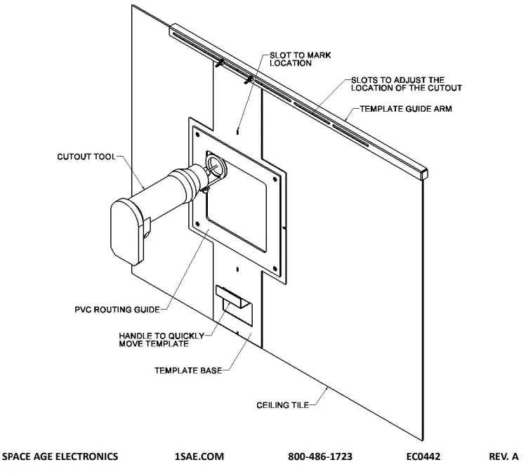 SPACE AGE ELECTRONICS SSU00485 TCC SQ Tile Template - 1