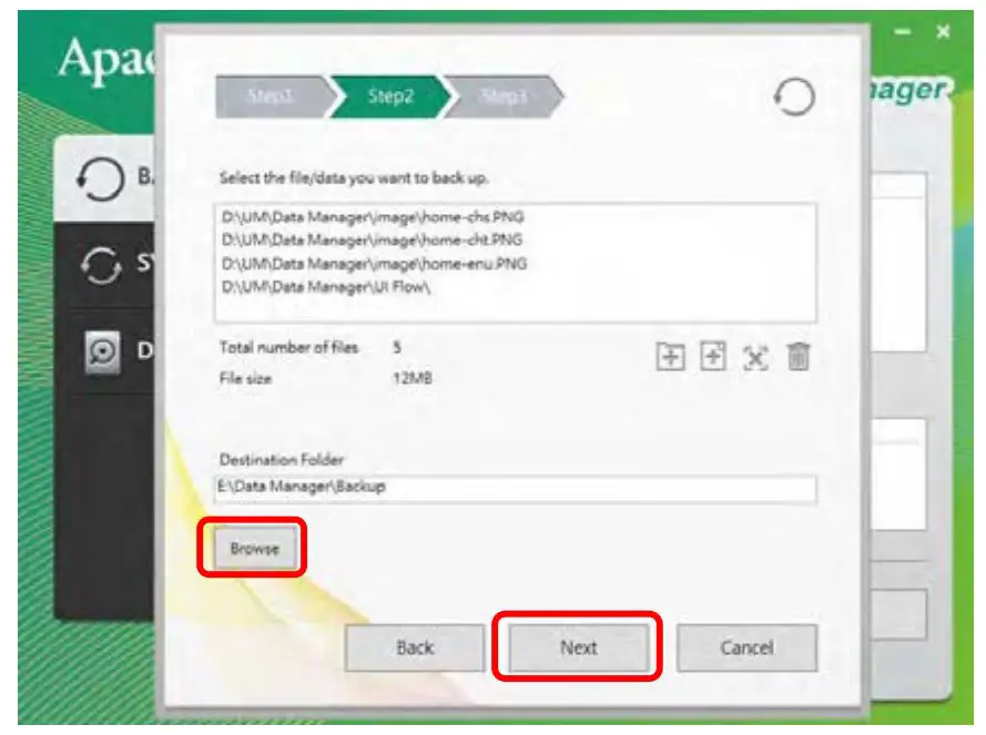 Apacer AC633 Military-Grade Shockproof Portable Hard Drive - Next, choose a backup destination by clicking Browse