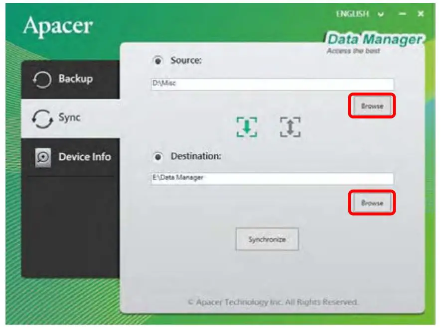 Apacer AC633 Military-Grade Shockproof Portable Hard Drive - To sync files