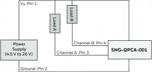 Figure 4. SNG-QPCA-001 Mounting Dimensions - Circuit Diagram