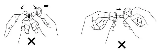 FiiO Earphones Instructions - Do not install or remove the cable at a tilted angle