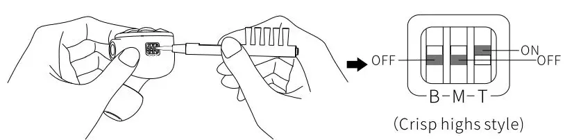 FiiO Earphones Instructions - How to adjust the tuning switch
