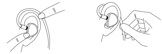 FiiO Earphones Instructions - When Wearing, Gently rotate and press the earphones according to the direction