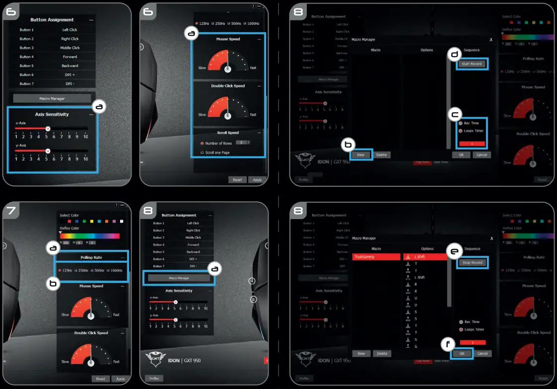 Trust GXT IDON PC Laptop RGB Gaming Mouse - 3