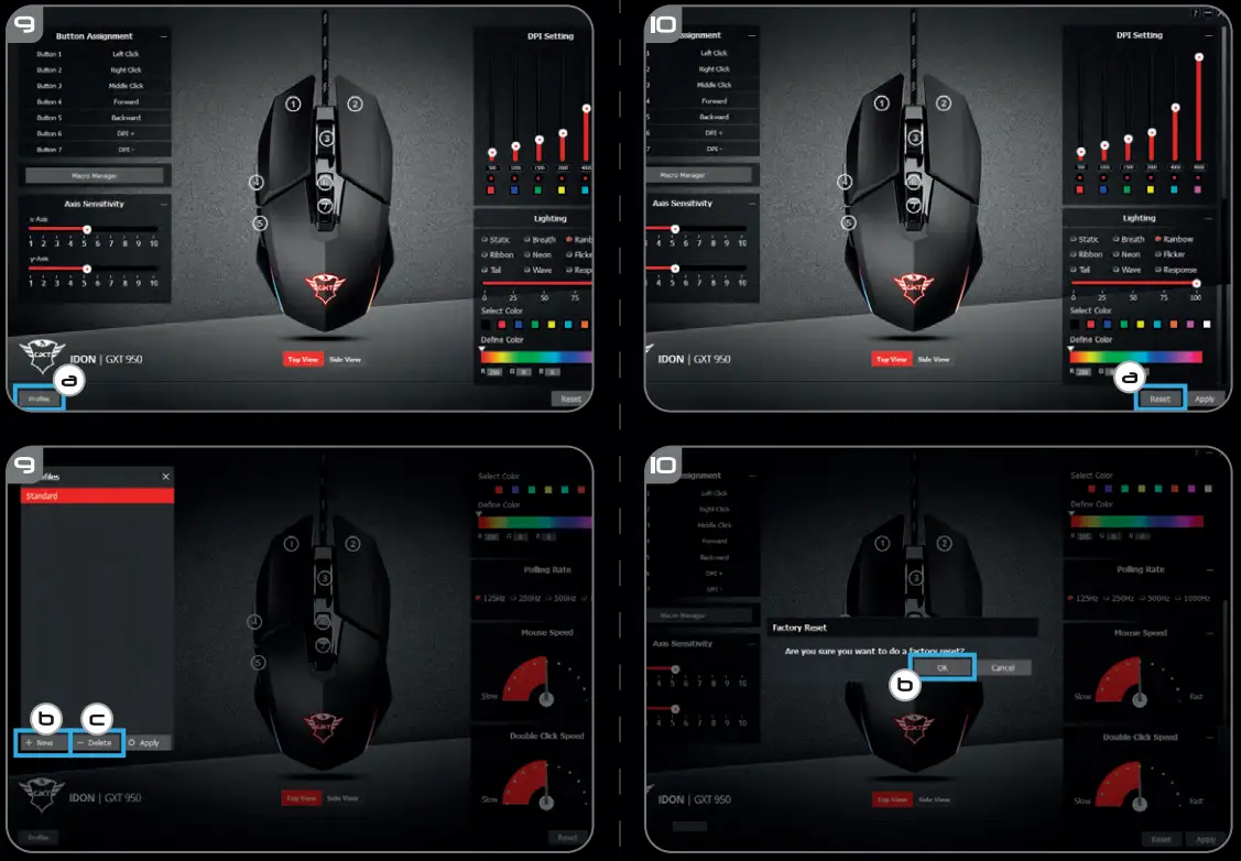 Trust GXT IDON PC Laptop RGB Gaming Mouse - 4