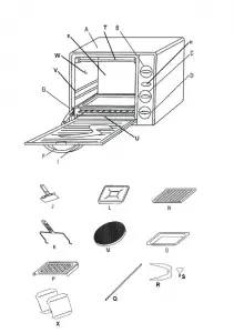 Bravetti Toaster Oven/Rotisserie With Pizza Stone EP277 Instructions Manual