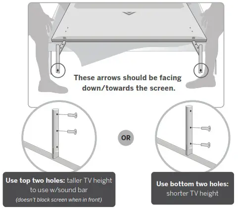 VIZIO M657-GO M7-series 65 inch 4K HDR TV User Guide - Stand Setup