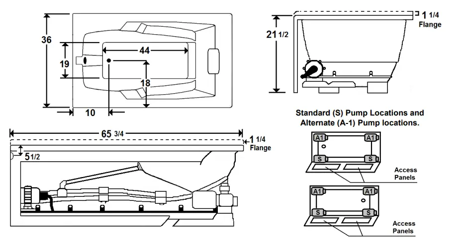Laurel-Mountain-MERCER-VIII-66-X-36-Inch-Skirted Combo-Bath-FIG-1