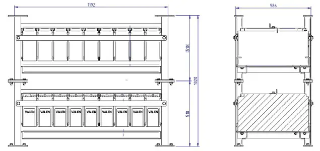 VALEN BR FTSEIS1009 110v Front Terminal Seismic Rack - DIMENSIONS 3