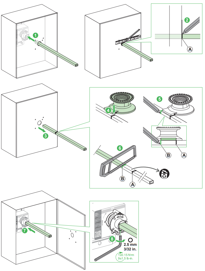 Schneider Electric NSX100m 3P 4P Extended Rotary Handle - fig 12