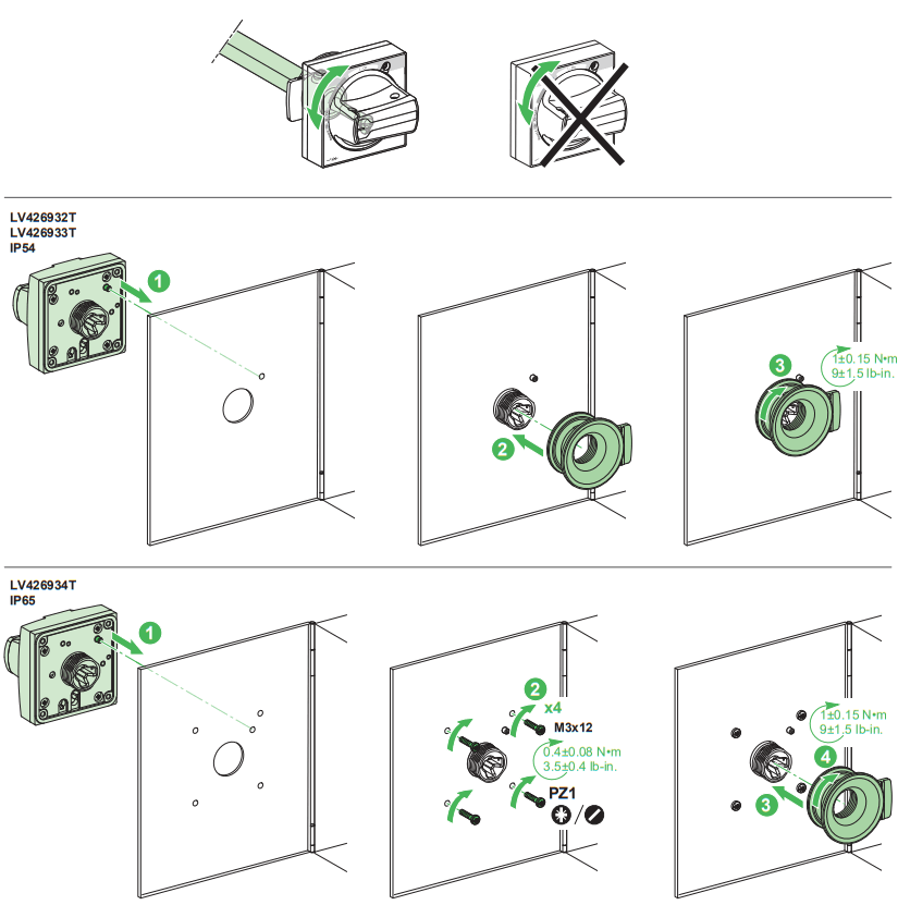 Schneider Electric NSX100m 3P 4P Extended Rotary Handle - fig 14