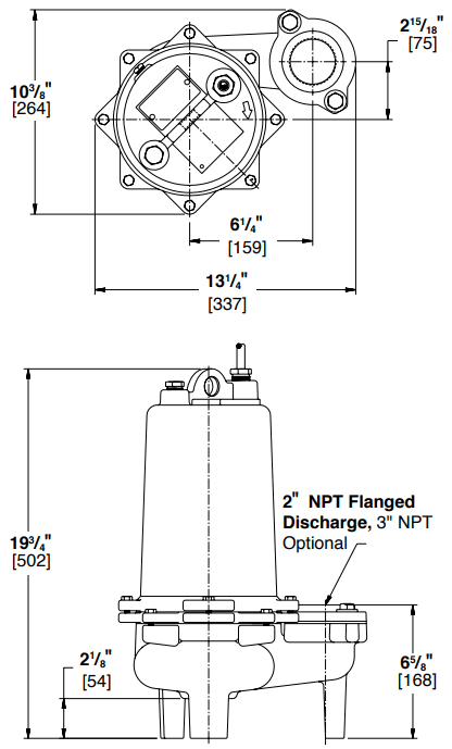 PENTAIR Myers WHR5H Submersible Sewage Pumps - fig 1
