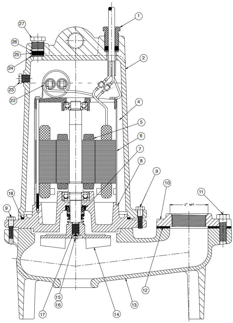 PENTAIR Myers WHR5H Submersible Sewage Pumps - fig 2