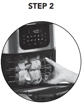 EMERIL LAGASSE ELPAFP-6Q AirFryer Pro Round Basket - Carefully poke Skewers