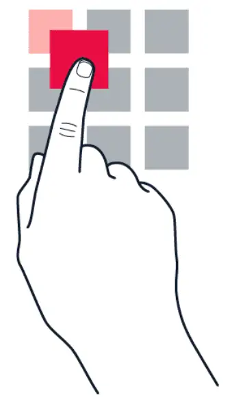 Tap and hold to drag an item