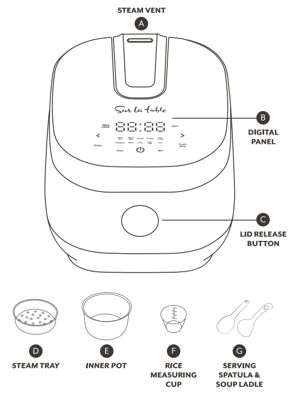 Sur La Table SLT 5801 Induction Rice Cooker - Panel 1