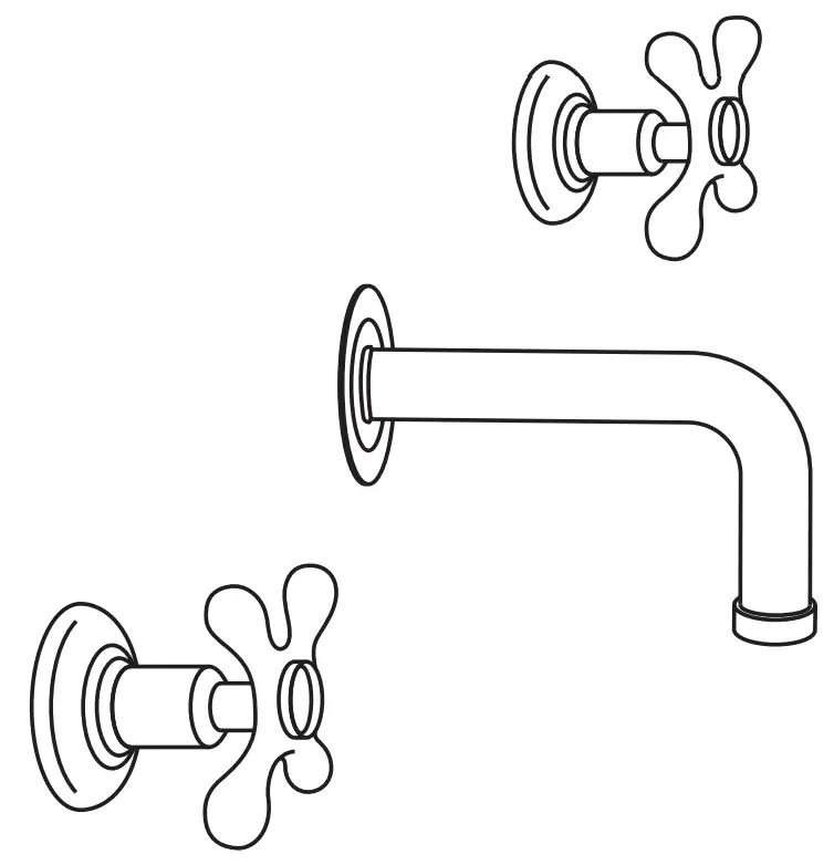 FRANCONE BT18 Exclusive Wall Mounted Spout Cold and Hot Handles