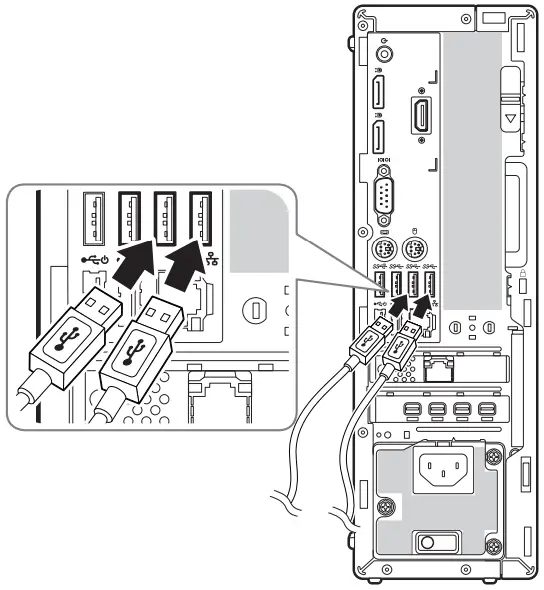 WISENET XWV 3010 SSM Workstation - Connect the keyboard and mouse