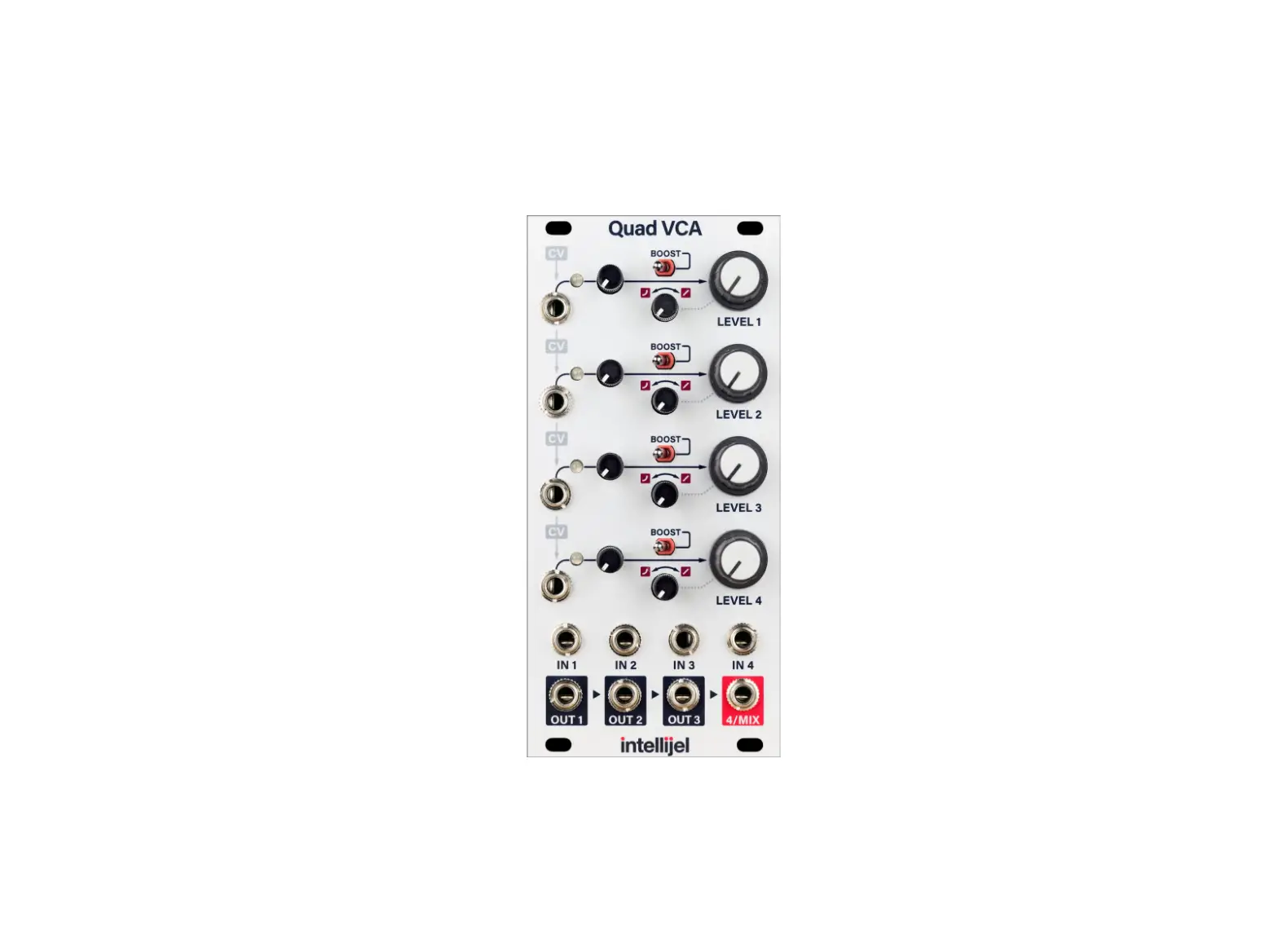 Intellijel Quad Vca Voltage Controlled Amplifier And Cascaded Mixer User Manual