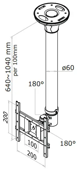 Neomounts FPMA-C200 Monitor Ceiling Mount Instruction-