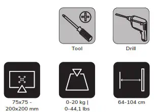 Neomounts FPMA-C200 Monitor Ceiling Mount Instruction-FPMA-C200BLACK