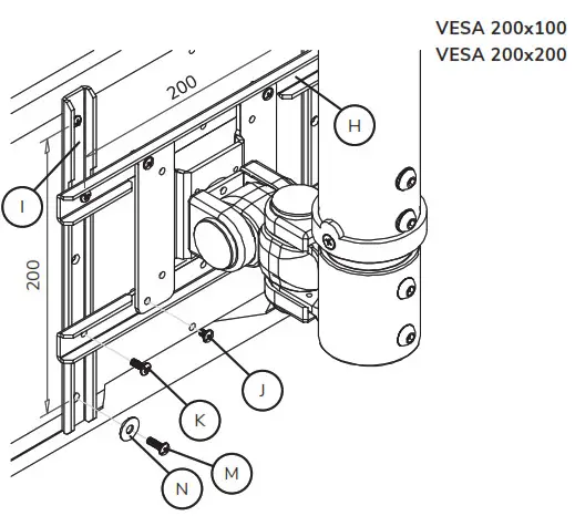 Neomounts FPMA-C200 Monitor Ceiling Mount Instruction-STEP 2b