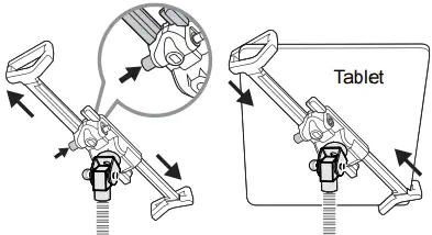 CTA Digital PAD-SHFS Heavy-Duty Medical Mobile Floor Stand -Installing your Device and Adjusting the Tablet Holder