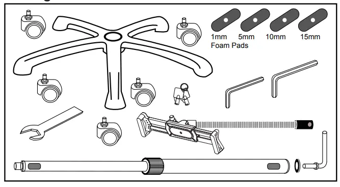 CTA Digital PAD-SHFS Heavy-Duty Medical Mobile Floor Stand -Package Contents