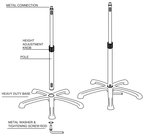 CTA Digital PAD-SHFS Heavy-Duty Medical Mobile Floor Stand -Stand Assembly