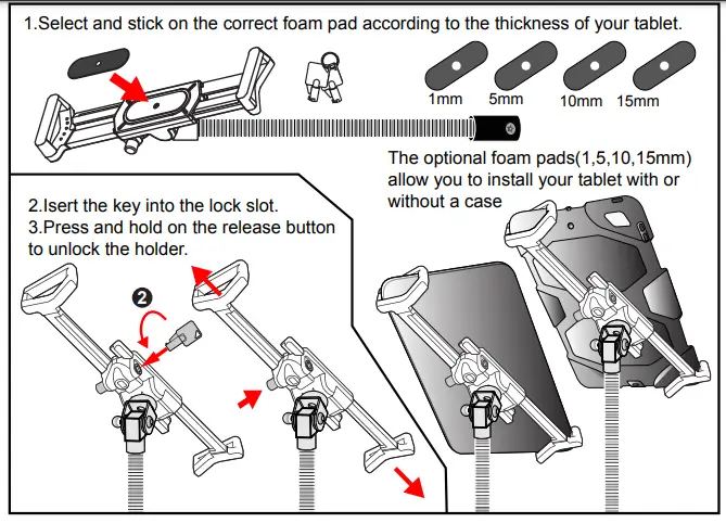CTA Digital PAD-SHFS Heavy-Duty Medical Mobile Floor Stand -Unlock the Security Holder