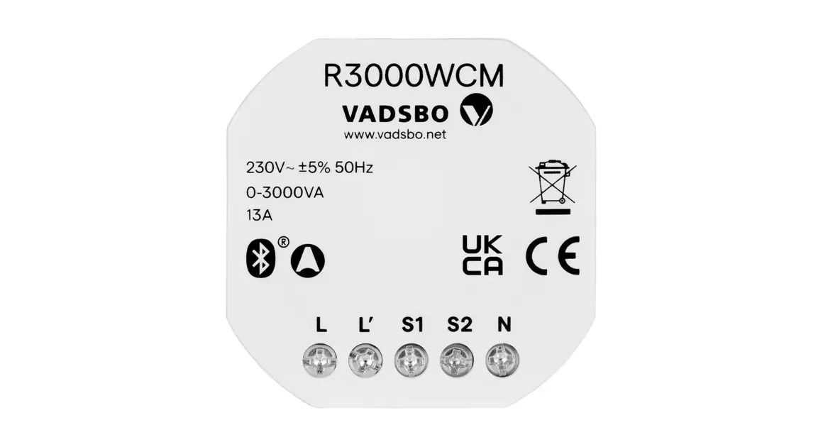Vadsbo R3000wcm Bluetooth Dimmer Instruction Manual