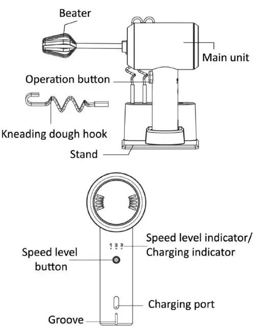 Healthy Choice CHM180 Cordless Hand Mixer with Stand fig-1