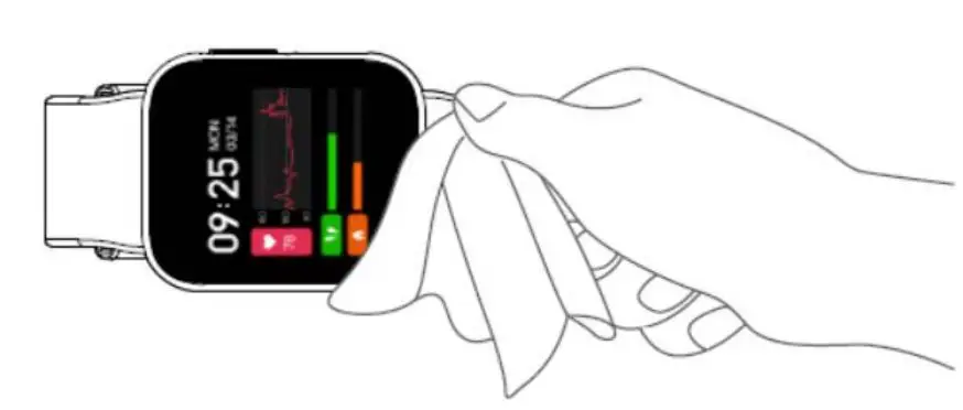 willful N29 Smartwatch for iPhone and Android Blood Oxygen Monitor Fitness Instruction Manual - Cleaning and Maintenance