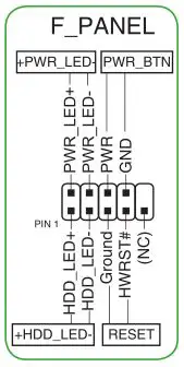 ASUS Motherboard - 10-1 pin System Panel header