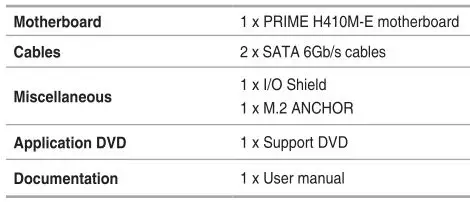 ASUS Motherboard - Package contents