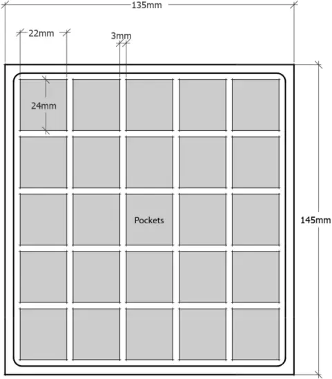 SM1251SMD Antistatic ESD Tray Dimensions