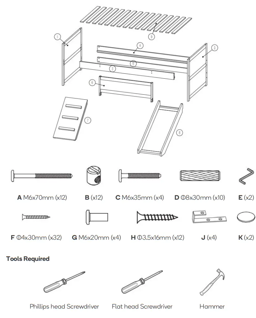 kogan SLSEATSLBWA Shangri La Seattle Slide Bed - fig 6
