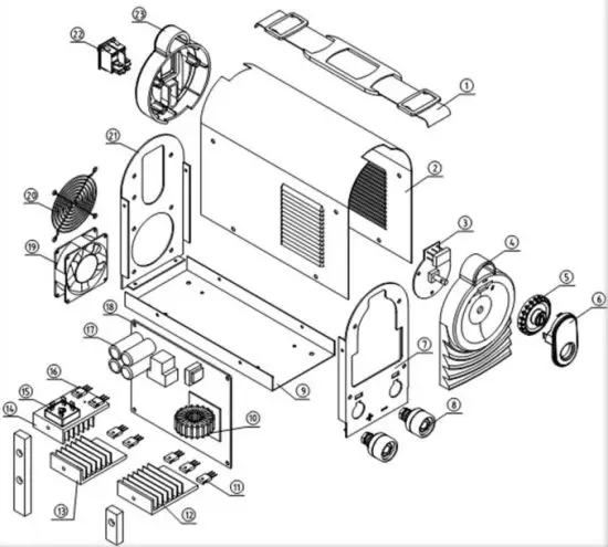 AUTO JACK DARC 140-160 140Amp Inverter Welder DC MMA Lift TIG Portable Lightweight - MACHINE SCHEMATIC