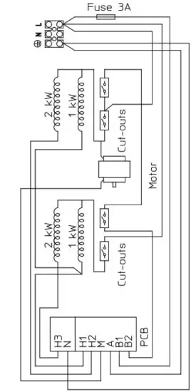 CLAUDGEN HE8320RX Warm Air Curtains - diagram