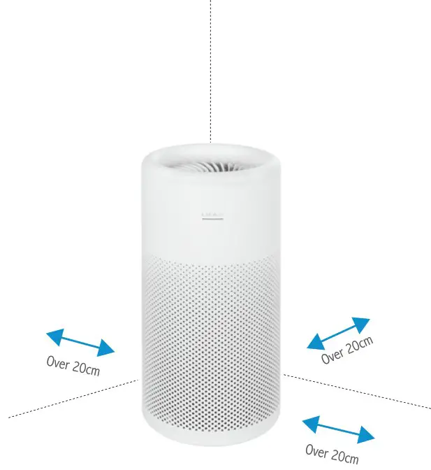 LIFAair LA333 Smart Air Purifier - Correct positioning