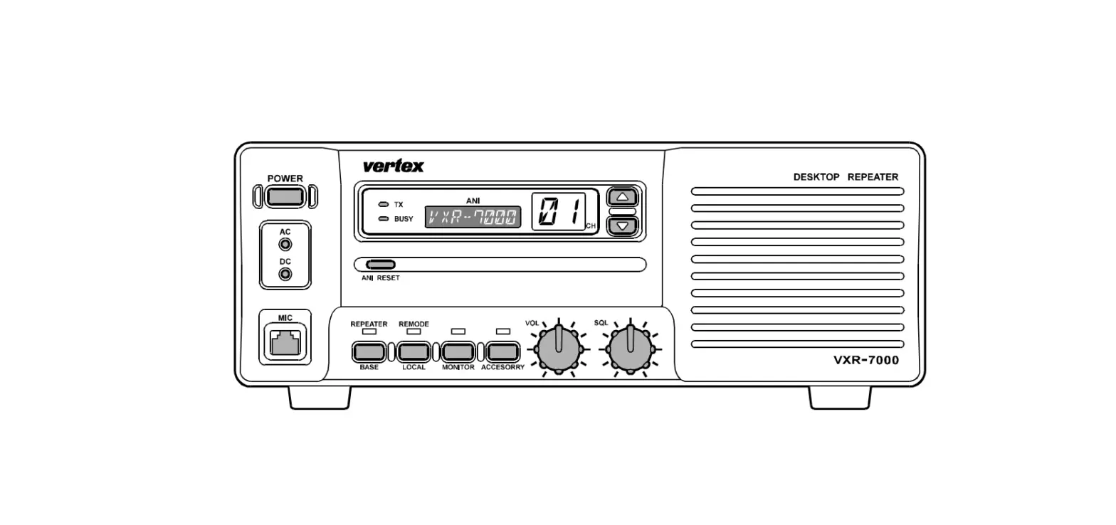 Vertex Standard Vxr-7000 Desktop Repeater/base Station User Manual