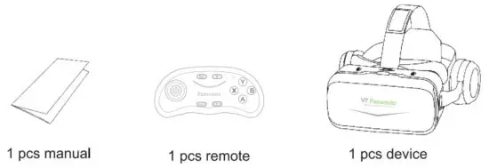 Pansonite SB HEJ VR Vr Headset with Remote Controller - Packing List