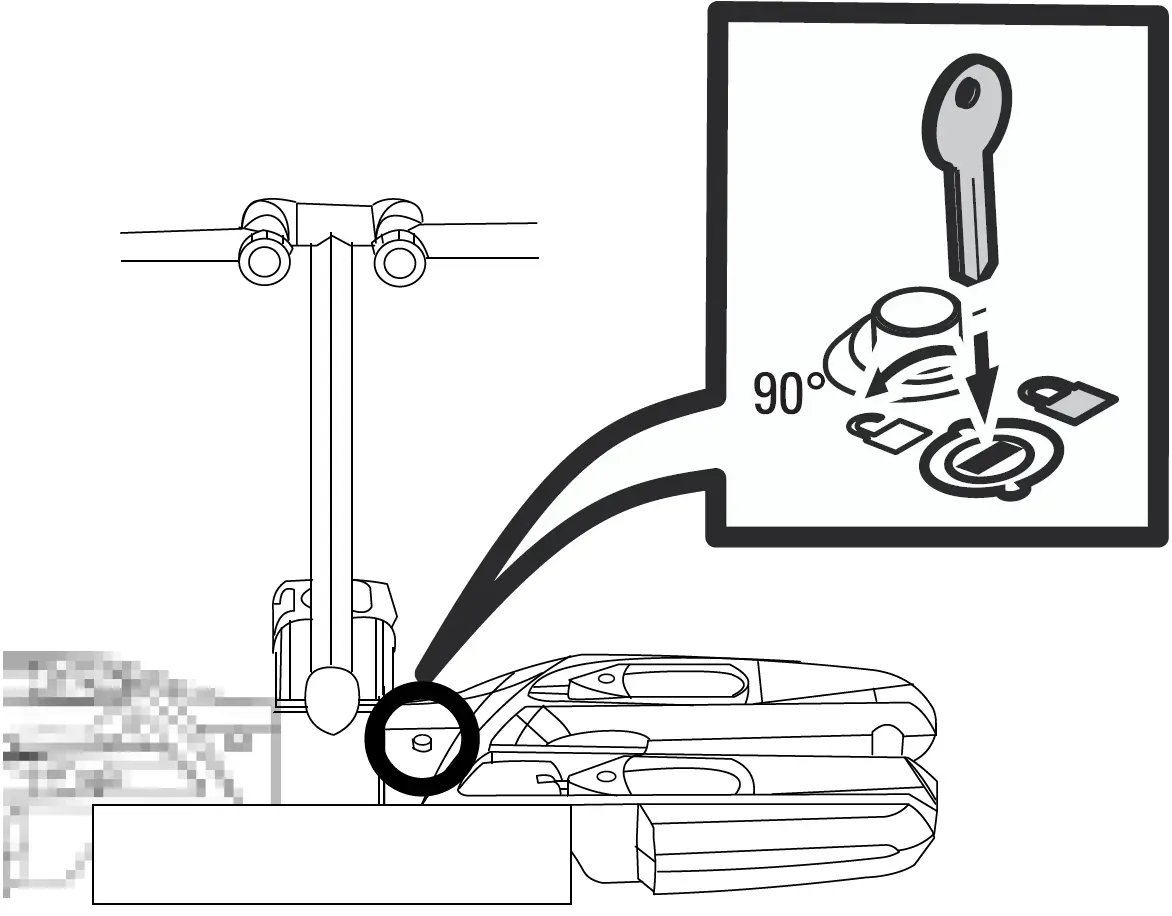 Unlock the bike carrier
