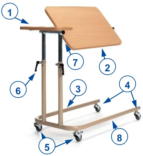 VERMEIREN 376 Adjustable Bed Table - product