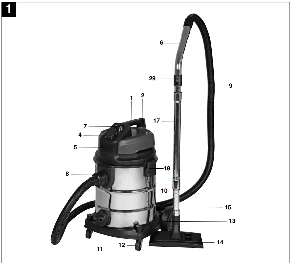 1925SA Wet and Dry Vacuum Cleaner Overview