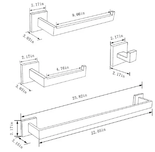 Interbath ITBJ-FX04MB Bathroom Hardware Accessory Set -
