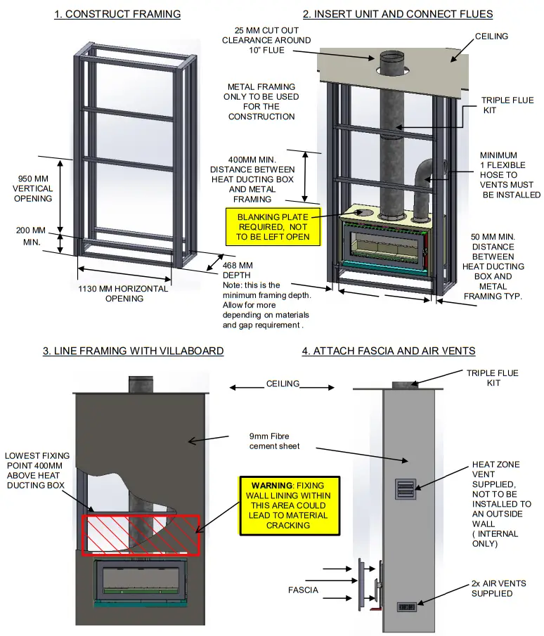 KEMLAN C900FSFH Celestial 900 Freestanding Fireplace - fig11