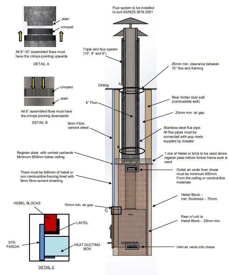KEMLAN C900FSFH Celestial 900 Freestanding Fireplace - fig12