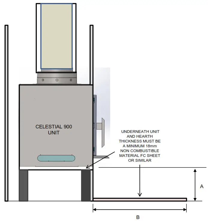 KEMLAN C900FSFH Celestial 900 Freestanding Fireplace - fig3