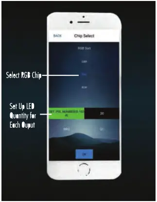 Recoil ICLED 4 Digital LED App Controller - Setting Screen